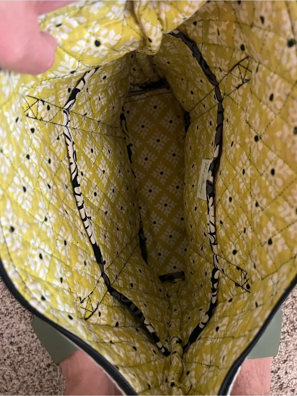 Vera Bradley Black, Yellow & Gray Floral Quilted Tote